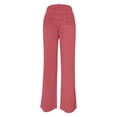 thumbnail image 4 of Womens Fleece Sweatpants High Waist Stretch Cargo Pants Relaxed Fit Multiple Pockets Straight Leg Baggy Pants, 4 of 4