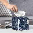 thumbnail image 6 of Lsque Sailing Cruises Nautical Printed Tissue Box Cover Holder, Facial Paper Organizer Dispenser,Square with Bottom Belt, PVC Leather Decorative Organizer, 6 of 8