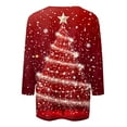 thumbnail image 5 of Christmas Tops for Women Graphic Wine Glass Santa Deer Printed 3/4 Sleeve T-shirts Crew Neck Plus Size Holiday Tees (2XL, Red 01), 5 of 5