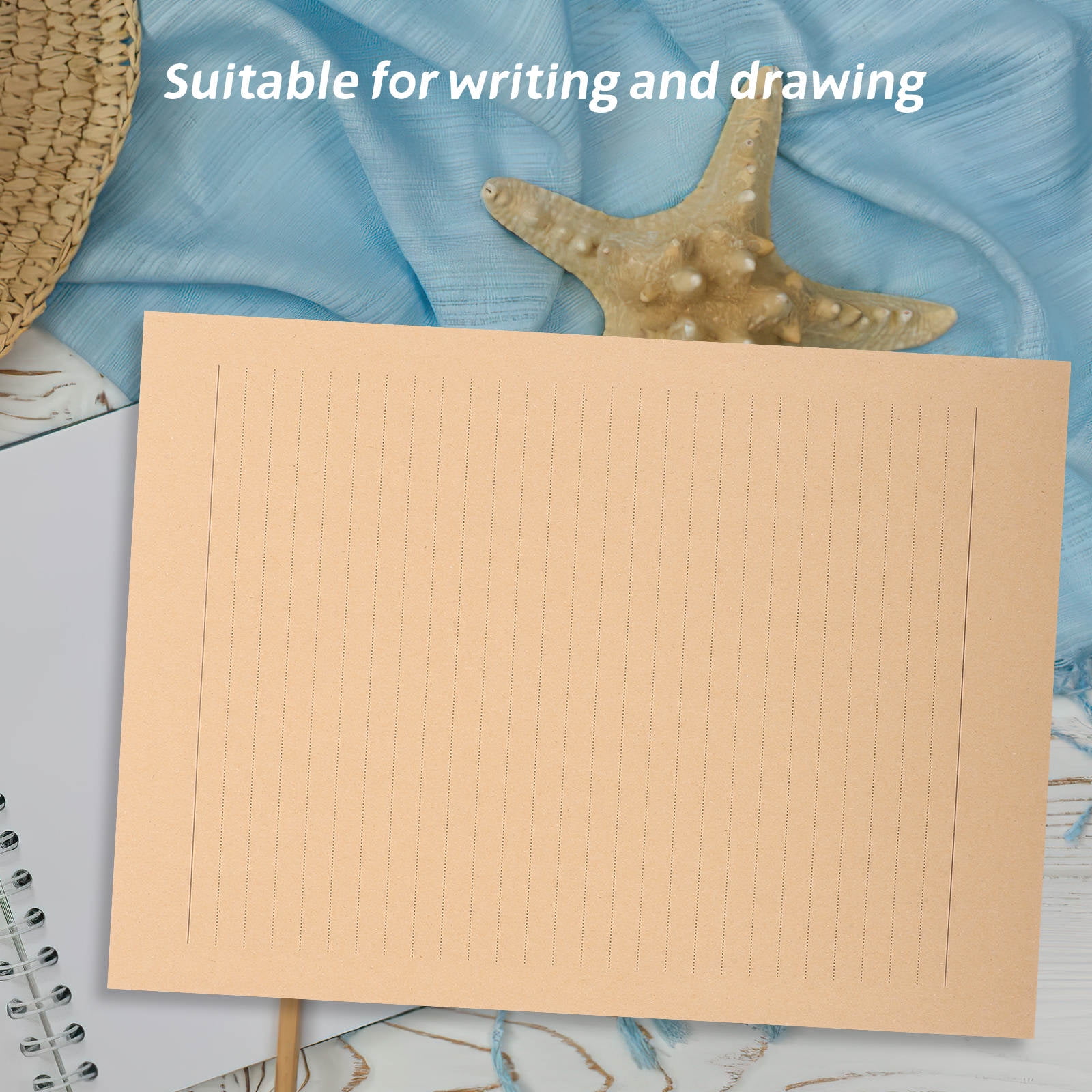 Raindrops Retro ChocolateColored Lined Stationery Paper for Daily Use Writing and Printing 100 Sheets