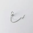 thumbnail image 6 of K-KED 925 Sterling Silver EAR HOOP w/ CHAIN DANGLE Threader Earrings-Gold, 6 of 6