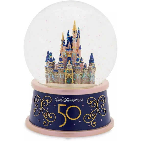Disney Walt Disney World 50th Celebration Castle Snowglobe Water Globe New w Box