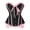 Pink, variant on VJGBEGW Women's Burlesque Tops Vintage Jacquard Bustiers Contrast Satin Trim Front Hook Closure Waist Cincher Hourglass Shaping Gothic Party Clubwear Green L