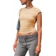 thumbnail image 1 of Camiseta sin espalda para mujer Color puro Camiseta de moda transpirable suave y agradable para la piel para aniversario Caqui XS, 1 of 5