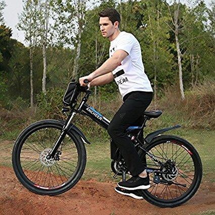 ANCHEER Folding Electric Mountain Bike (36V 250W) EBike with 26 Inch Wheel Bicycle , Large Capacity Lithium-Ion Battery , Premium...