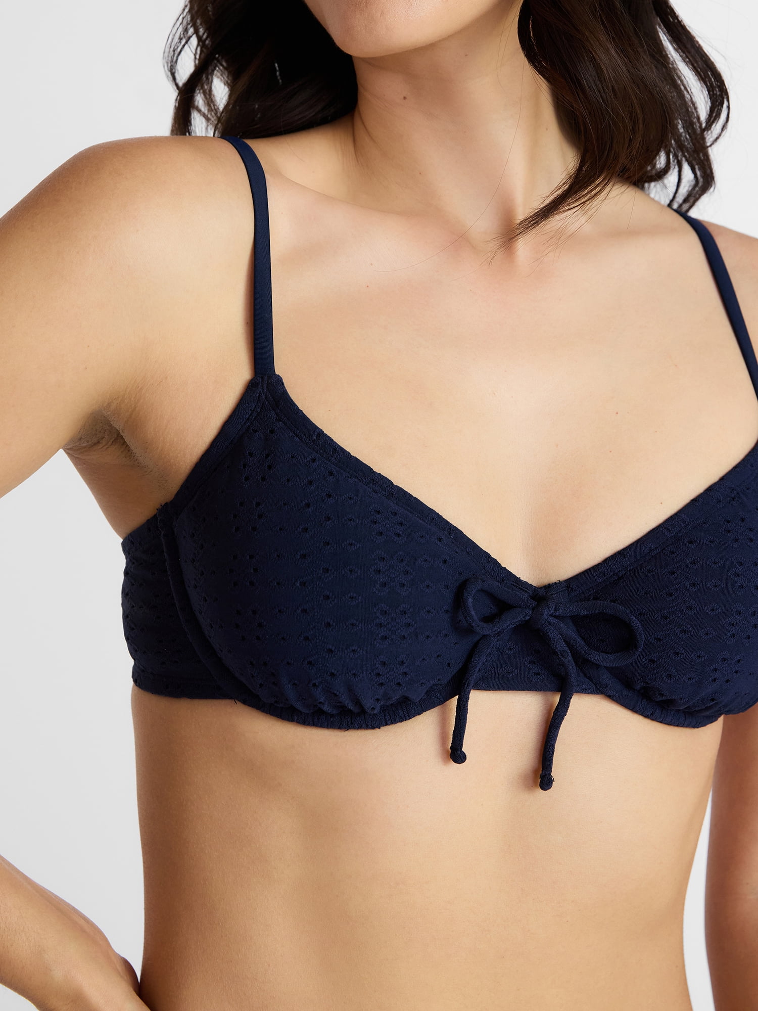 Time and Tru Women's Underwire Eyelet Bikini Top, Sizes XS-3X
