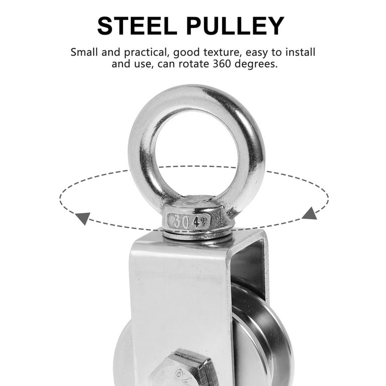 Swivel Pulley Stainless Steel Rotation Wheel Heavy Duty Traction Pulley L  Rope Pulley H Type