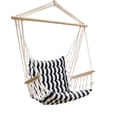 thumbnail image 5 of Patio Yard Hammock Cotton Hanging Rope Swing Seat&Indoor Outdoor Relax Swing Chair for White and Black Stripe, 5 of 5