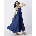 thumbnail image 3 of Moomaya Halter Neck Tiered Dress, Backless Style Maxi Beach Dress For Women, 3 of 9