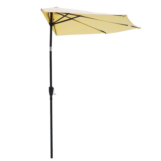 10 Aluminum Tilt 5 Ribs Half Patio Umbrella Wall Balcony Sun Shade Walmart Com Walmart Com