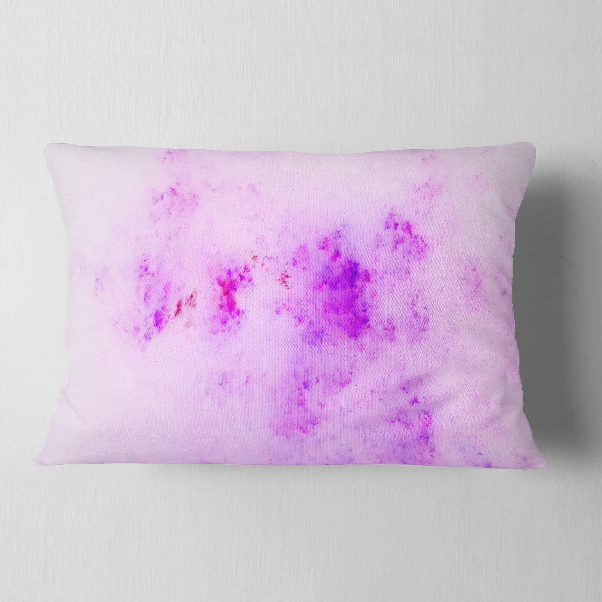 Designart Blur Light Pink Sky with Stars - Abstract Throw Pillow - 12x20