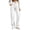 White, variant on cocolona Womens High Waist Cargo Pants Elastic Button Waist Straight Wide Leg Outdoor Hiking Pants with Pockets