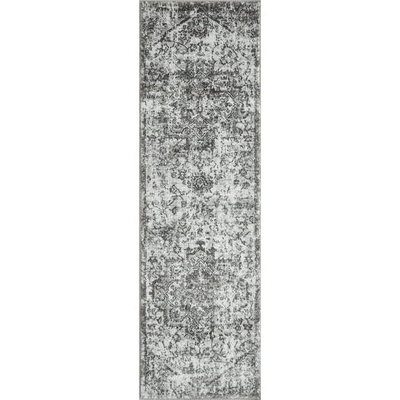 Loomaknoti Rhane Alemern 2' x 7' Gray Oriental Indoor Runner Rug
