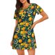 thumbnail image 1 of Easygdp Fresh Orange Camisón de manga corta para mujer, informal, estampado, 1 of 6