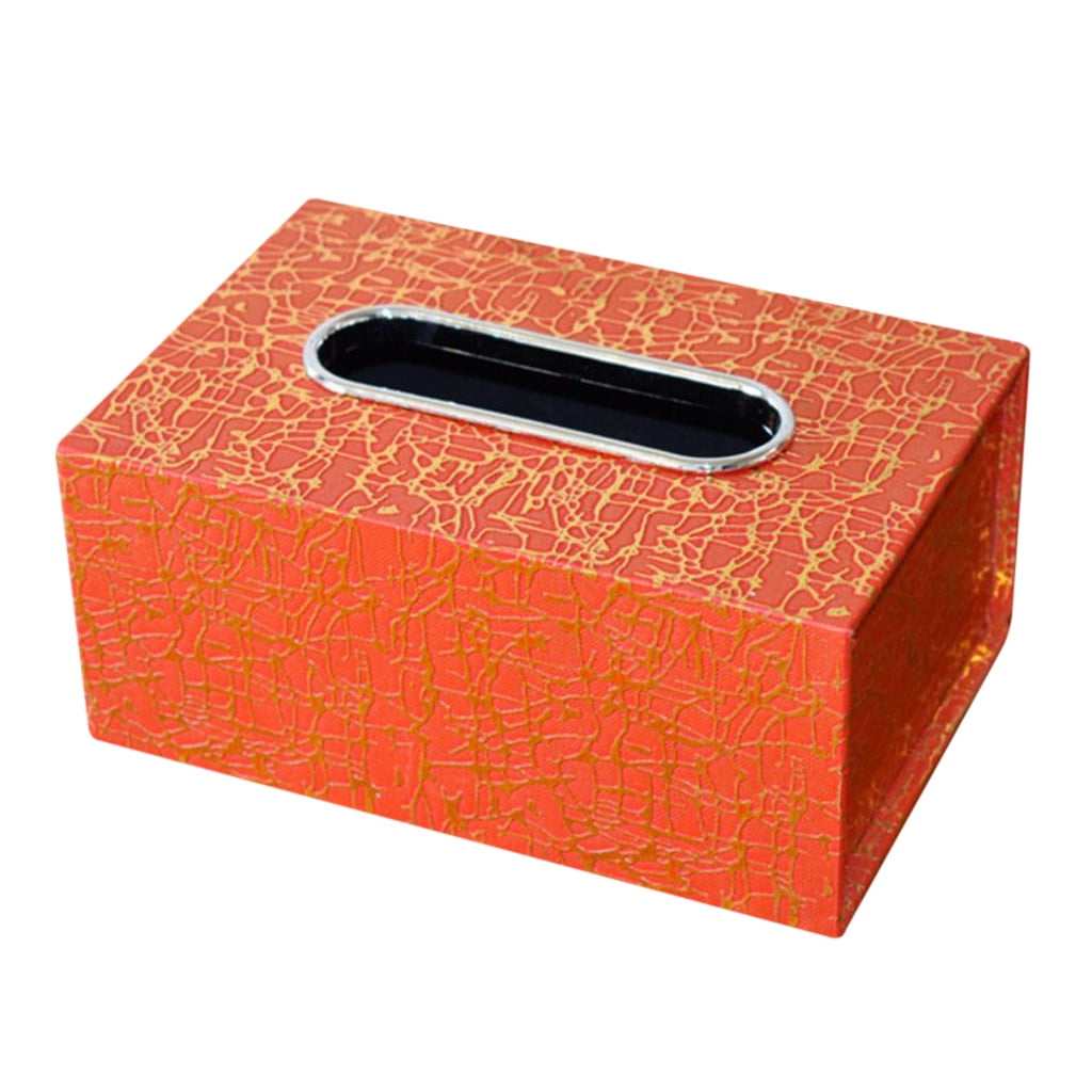 Leather Tissue Box European Napkin Tray Box Medium Leather Car Tissue