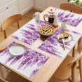 thumbnail image 5 of Purple Eucalyptus Leaf Placemats Set of 4 Spring Watercolor Botanical Place Mats Indoor Wipeable Table Mats Washable Cloth Dining Table Placemats for Kitchen Holiday Party Home Decor 13x19 Inch, 5 of 9