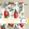 thumbnail image 6 of Red Strawberry Kitchen Curtains Window Panels, Summer Fruits Farmhouse Leaves Floral Rustic Insulated Window Treatment Curtain, Grommet Curtains for Bedroom/Living Room/Bathroom, 2 Piece 42"Wx63"L, 6 of 8