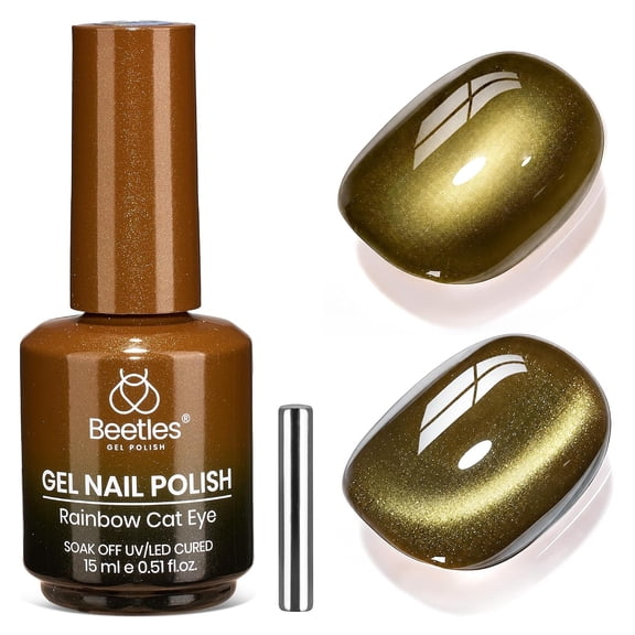 Beetles Olive Green Cat Eye Gel Nail Polish, Cabin Moss 15ml Fall Gel