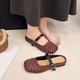 thumbnail image 5 of oqasdz Women's Casual Shoes Lightweight Lace Front Polka Dot Pattern Ballet Shoes Elegant Low Heel Round Toe Ladies Daily Wear Summer Outdoor, 5 of 7