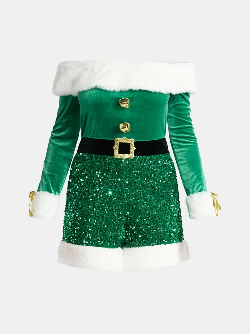 white christmas dresses Gaudy Garland Sweater Dress: Women's Christmas Outfits