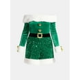 thumbnail image 5 of No Boundaries Christmas Elf Romper with Faux Fur, Women’s, 5 of 5
