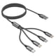 thumbnail image 1 of Cable cargador 4 en 1, cable cargador múltiple [1,2 m] Cable USB múltiple trenzado de nailon para iPhone, Android Galaxy, Huawei, Nexus, Nokia, LG, Sony, Ps4-gris, 1 of 4