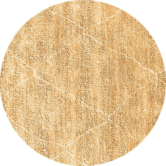 Ahgly Company Indoor Round Solid Orange Modern Area Rugs, 4' Round