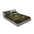 thumbnail image 2 of Ambesonne Steampunk Fitted Sheet & Pillow Sham Set, Dark Shade Wheels, Queen, Dark Brown Sand Brown, 2 of 2
