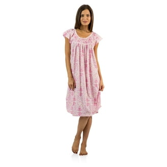 Casual Nights Women's Snap Front House Dress Short Sleeve Woven Duster  Housecoat Lounger Sleep Gown - Walmart.com