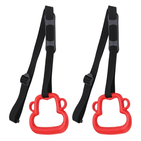 Adjustable Gymnastic Rings for Kids - 331lb Capacity, Perfect for Exercises and Pull-Ups - Red