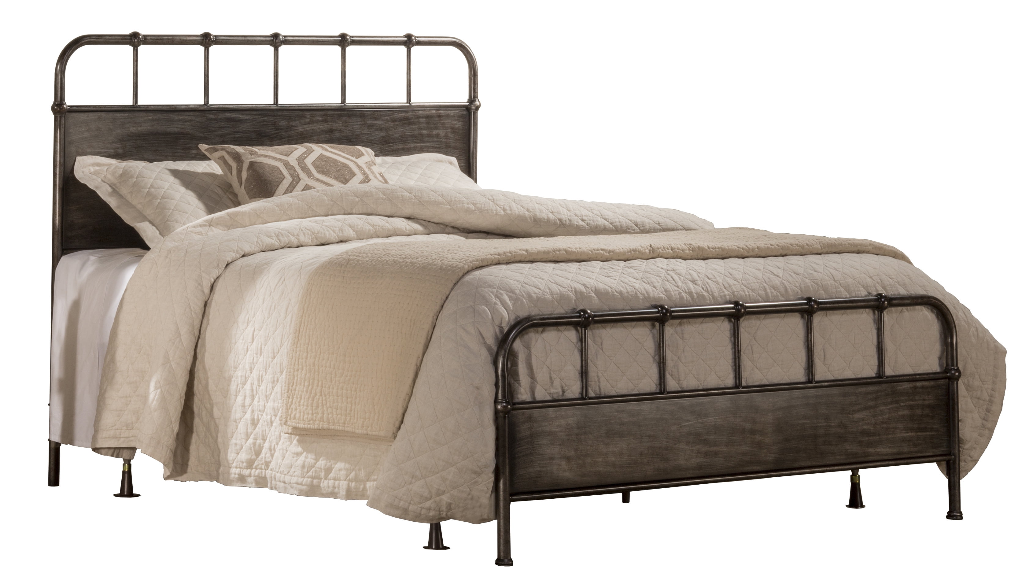 Hilale Furniture Grayson Rustic, Rustic Industrial King Size Bed Frame