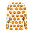 thumbnail image 5 of Bzhegqhd Women's Halloween Printed T-Shirts Long Sleeve Round Neck Loose Fit Casual Fall Graphic Tee Cotton Comfort Top, 5 of 5