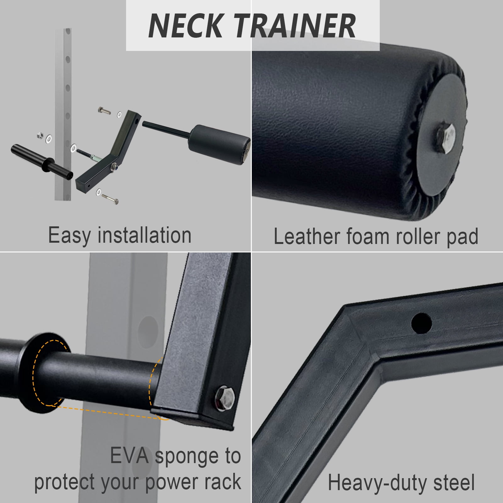 Upgraded Rack Mount Neck Traniner, Neck Machine for Neck Muscles Training, Neck Training Equipment Power Cage Attachment for Home Gym Fitness
