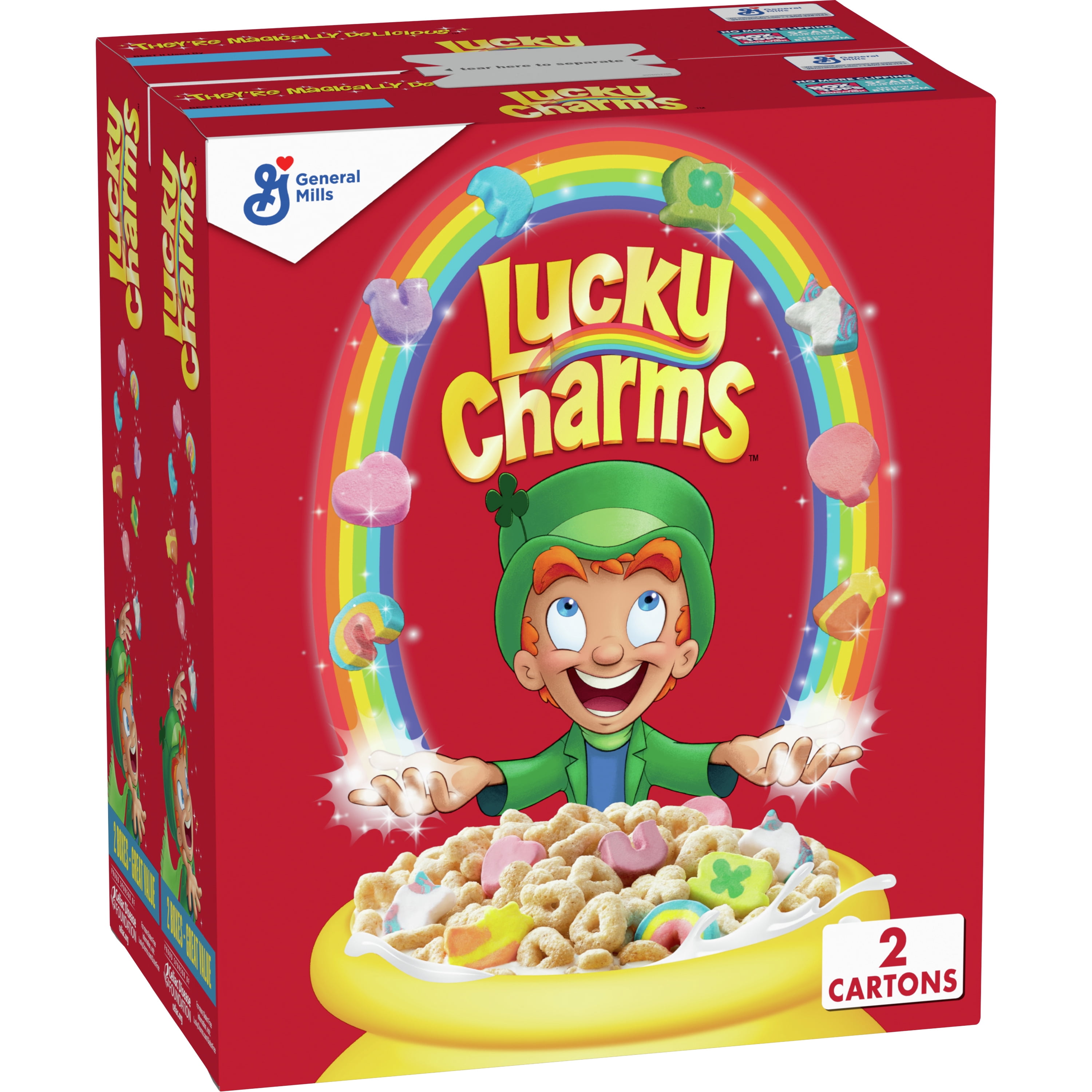 Lucky Charms Breakfast Cereal, Gluten Free Cereal, 2 Boxes, 23 oz each
