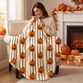 thumbnail image 5 of OCCOA Halloween Pumpkin Striped Throw Blanket Soft Flannel Fleece Fall Decorative Blanket Pumpkin Style Cozy Light Blanket for Couch Sofa Bed Home Decor Gift, B, 5 of 6