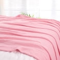 thumbnail image 6 of PiccoCasa 100% Cotton Soft Knitted Throw Solid Blanket for Couch Sofa Bedroom, Pink Icing 60"x79", 6 of 8