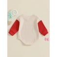 thumbnail image 4 of Suealasg Baby Boys Girls Spring Bubble Romper Long Sleeve Round Neck Heart Bow Print Bodysuit 3 6 12 18 Months Newborn  Valentines Day Clothes, 4 of 7