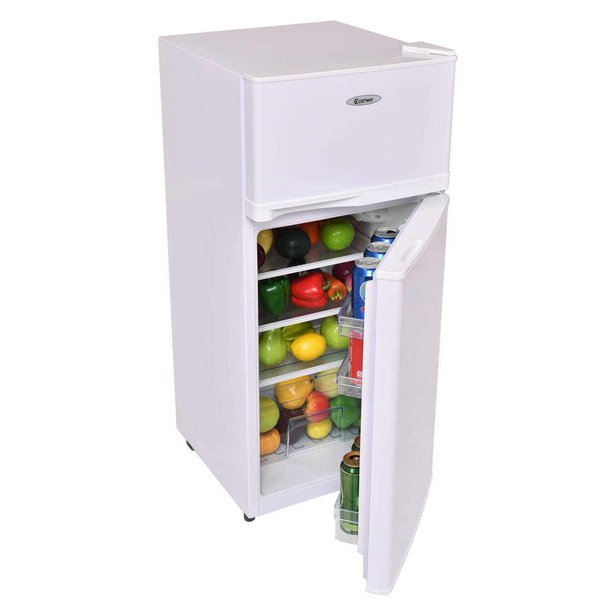 Costway 2 Doors 3.4 cu ft. Unit Compact Mini Refrigerator Freezer
