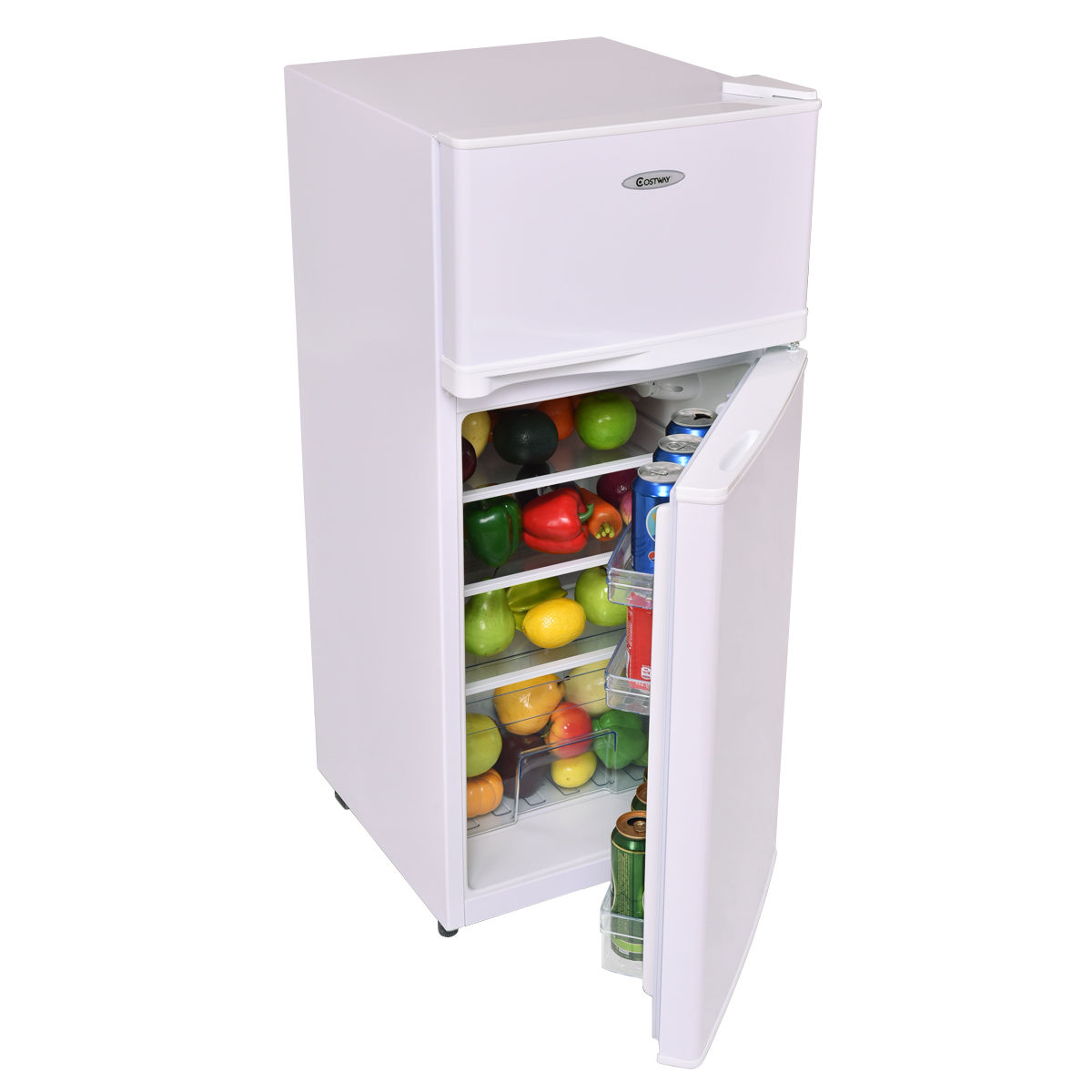 Costway 2 Doors 3.4 cu ft. Unit  Compact Mini Refrigerator Freezer Cooler - image 4 of 10