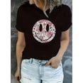 thumbnail image 1 of playera corta sin mangas para mujerGraphic Print Crew Neck T-Shirt, Casual Short Sleeve T-Shirt For Spring & Summer, Women's ClothingFather's Day, Mother's Day, New Year, Spring Festival, Valentine', 1 of 6