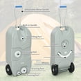 thumbnail image 3 of Oursunny 10.6 Gallon Portable RV Waste Water Tank, Grey HDPE Storage Container with Wheels, Metal Handle, and Draining Ports for Camping, Trailers, and Outdoor Travel Use, 3 of 7