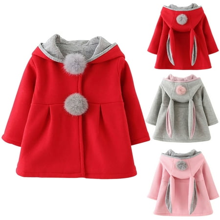 

0-6Y Baby Kids Girls Coats Fall Winter Cloak Button Jacket Clothes Baby Outwear Clothes