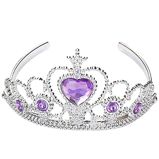 Diademe Princesse Enfant et Baguette 2 Ensembles Violet et Bleu, Couronne  Fille et Baguette pour Filles Costume Diademe Enfant en Plastique pour