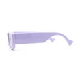 thumbnail image 3 of Pastel Pop Color Mod Narrow Rectangle Fashion Sunglasses Lavender Purple, 3 of 4