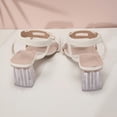 thumbnail image 2 of Eltusu Women Heeled Sandals, High Heels Ankle Strap Open Toe Casual Dress Sandals Shoes White Size 8.5, 2 of 7