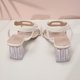 thumbnail image 5 of Correas de Tacón para Estilo de Tacones Altos Sandalias de Tacón de Bloque Blanco, Tacones de Bloque Blanco para Mujeres Correa de Tobillo Ajustable de Pie Abierto, 5 of 9