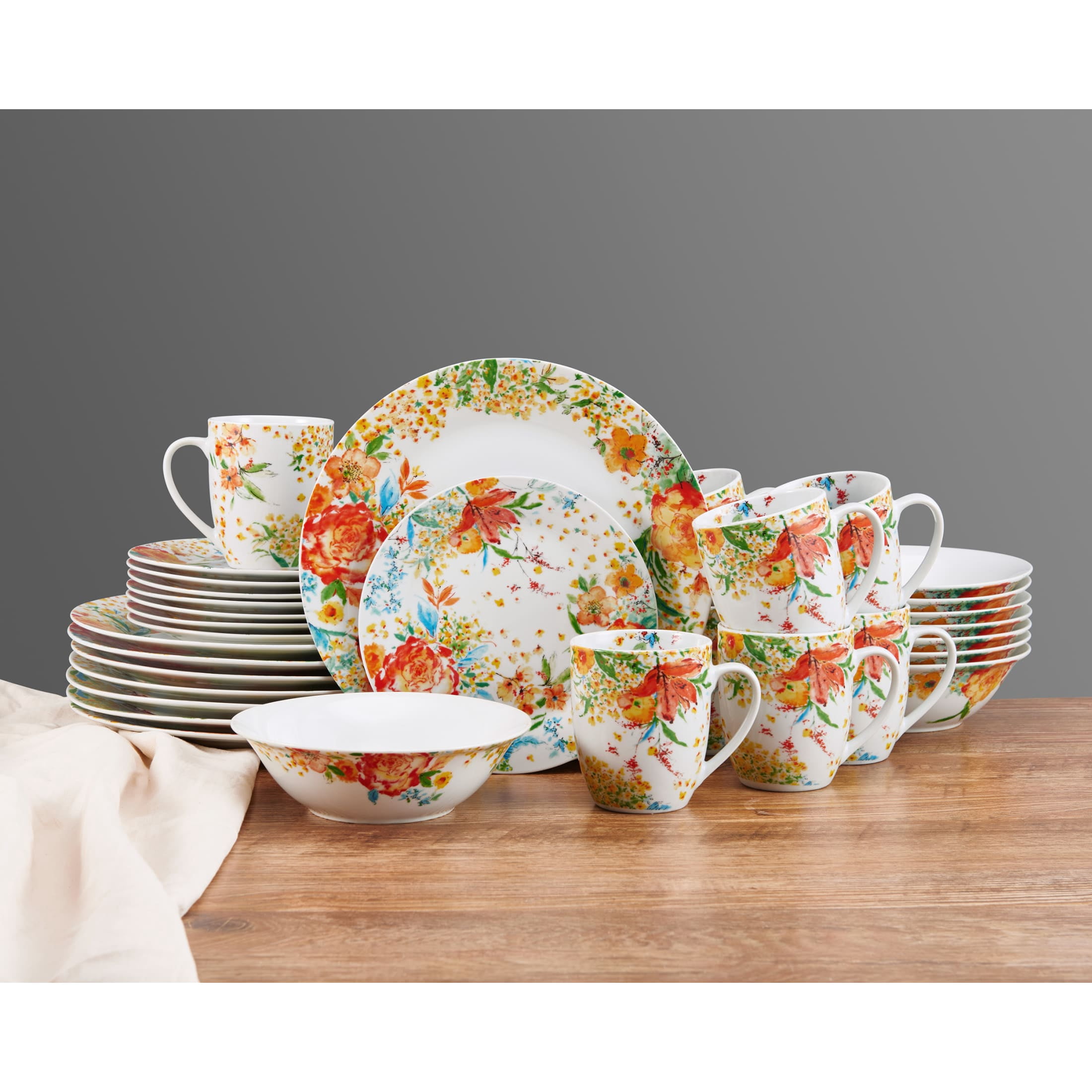Fitz and Floyd Garden Delight 32-Piece Porcelain Tableware Set (service for 8)