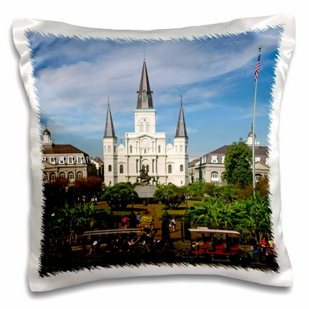 3dRose St. Louis Cathedral, New Orleans, Louisiana - US19 DFR0091 - David R. Frazier, Pillow Case, 16 by 16-inch