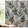 thumbnail image 5 of Vargottam Cotton Canvas Curtains - Rod Pocket/Back Tab Farmhouse Drapes for Living Room or Bedroom Windows - Light Filtering - 3-Way Hanging Style - Set of 2 Panels, 52"x72" - Leaves Print (White), 5 of 8