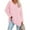 Pink, variant on Women's Solid Color V Neck T Shirts Long Sleeve Tees Casual Loose Fit Cotton Tunic Tops (Purple, XXL)